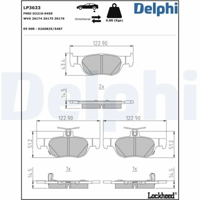 Bild av Bromsbeläggssats, skivbroms DELPHI LP3633