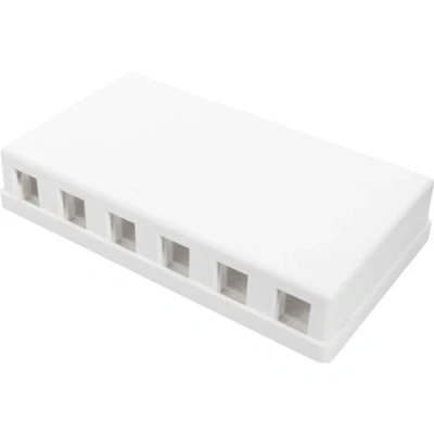 Bild av DIGITUS kopplingsdosa 6 portar för keystone moduler konsolideringspunkt ytmonterad hölje nätverksuttag vit