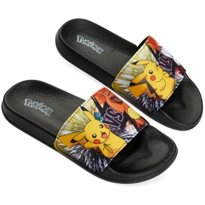 Bild av Pokémon Barnsandaler, sommar, pojke sandaler, strandpoolsandaler för barn, Svart orange, 34 EU