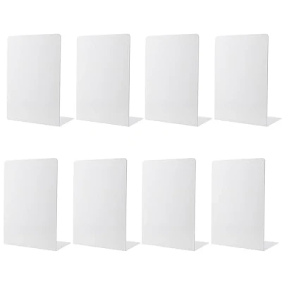 Bild av HEIHAK 8 pack vita metallbokstöd, L formade bokstöd för hyllor, hållare med halkfria dynor hylla hem, kontor och bibliotek 19,3 x 13,5 cm