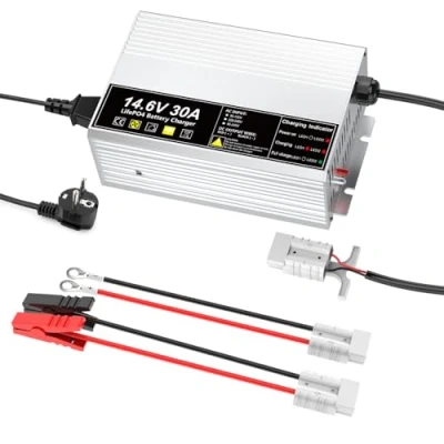 Bild av LiFePO4 laddare 14,6 V 30A för batteriladdare litiumjärnfosfat 12 (12,8 V) med snabbladdning skyddar batteriet