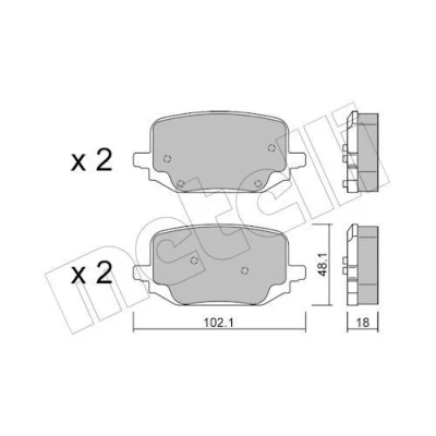 Bild av METELLI 22 1331 0 Jeu de plaquettes frein contact signal d&#039;usure exclu FORD USA: Explorer Mk6