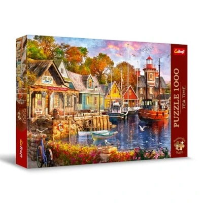 Bild av Trefl Premium Plus Quality Puzzle Tea Time: Hörn vid havet 1000 bitar, Unik fotoserie, Perfekt passande för vuxna och barn från 12 år
