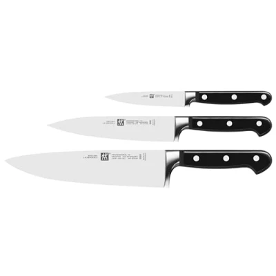 Bild av ZWILLING Knivset, 3 delar, Skalkniv/Grönsakskniv, köttkniv samt kockkniv, Rostfritt stål/Plasthandtag, Professional S