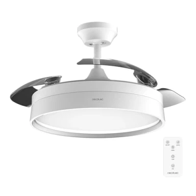 Bild av Cecotec ceiling fan with light and retractable blades EnergySilence Aero 4200 Invisible Steel. 30W, DC motor, 42&quot; diameter, timer, 6 speeds, remote control winter summer mode