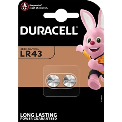 Bild av Duracell LR43 186 V12GA 1,5 V batterier (paket med 2 batterier)