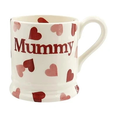 Bild av Emma Bridgewater stor kopp 1/2 pint, keramisk kaffekopp stengods kopp, cappuccino, latte, kaffe, tekopp vackra koppar, födelsedagspresent kaffekopp, rosa hjärtan mamma