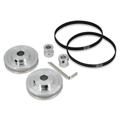 Bild av Befenybay 2Kit 2GT synkronhjul 20 &amp; 80 tänder 10 mm borr aluminium kamremskiva med 2 st längd 250 bredd 6 bälte (20 80T 10B 6)