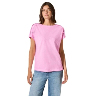 Bild av Cecil MIT Knopfdetail Tshirt med print, Storlek: XS, Pink