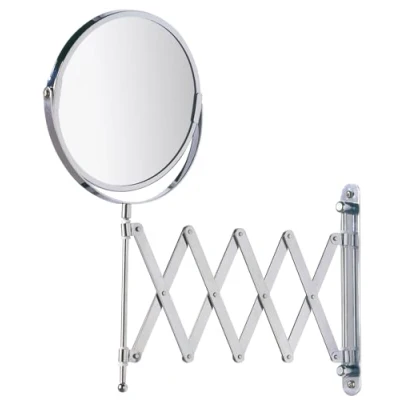 Bild av WENKO Väggmonterad kosmetisk spegel teleskop exklusiv, reflekterande yta ø 16 cm 300% förstoringseffekt, stål, 19 x 38,5 50 cm, krom