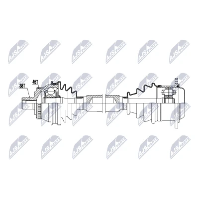 Bild av Drivaxel, framaxel höger, audi a6 c5, c5 avant, 4B0407272C, 4B0407272M