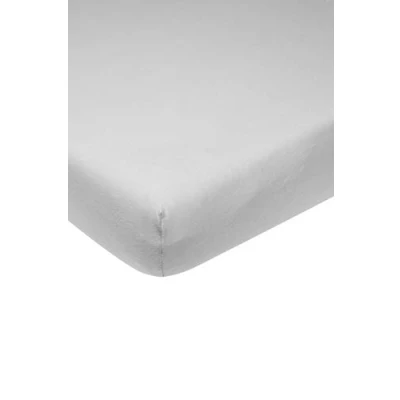 Bild av Meyco Baby Uni underlakan för spjälsäng (lakan med mjuk jerseykvalitet, tillverkat av 100% bomull, perfekt passform tack vare resår runt om, andas, mått: 60 x 120 cm), ljusgrå