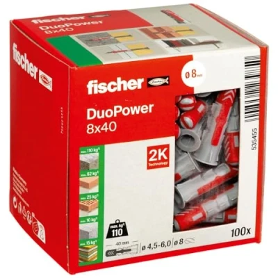 Bild av fisher DUOPOWER 104460102 Universella Klämmor, Rött/Grått, 8 mm