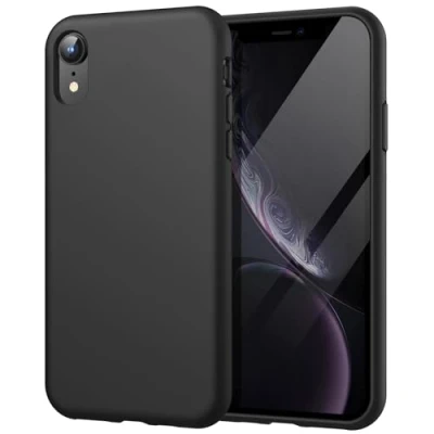Bild av JETech Silikonskal för iPhone XR 6,1 Tum, Silkes Mjuk Beröring Full Kropp Skyddande Telefon Case, Stötsäkert Cover med Mikrofiber Foder (Svart)