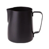 Bild av Rhinowares Stealth Black Milk kanna 360 ml/12 oz Rostfritt stål mjölkskummande &amp; Mätkopp Använd med din kaffemaskin eller skummare för en cappuccino, latte platt vit