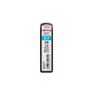 Bild av Blyertsstiftrefiller för mekaniska rOtring Tikky blyertspennor, 0,7 mm, 2B, 10 st. (120 stift)