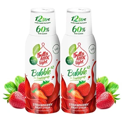 Bild av 2 pack Light Low Carb Fitness Sirap från FruttaMax Noll socker Med Stevia 50% fruktinnehåll (2x500ml) (2 x Jordgubbe Light)