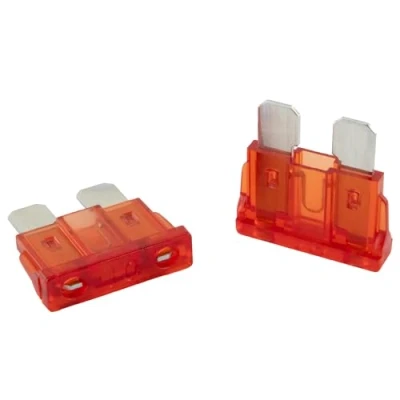 Bild av 5 stycken SeKi Standard ATO platt pluggsäkring 10 A röd; bilsäkring 19 mm plattsäkring 32 V/DC båt husvagn