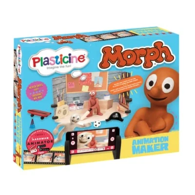 Bild av P L A S T I C N E plasticine morph animeringssats skapa din egen &amp; Chas Stop rörelsefilmer, inkluderar bordsset, scenrekvisita, modelleringslera och gratis Aardman animator app för åldrarna