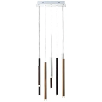 Bild av BRILLIANT lampa cembalo LED pendelljus 8 lågor brun/kaffe 8x 4W integrerad, 352lm, 3000K Dimbar i tre steg via väggomkopplare Justerbar höjd/kabel kan förkortas