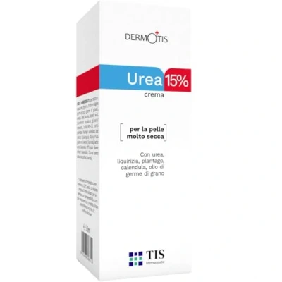 Bild av TIS Cream with Urea 15% eksem, keratos, psoriasis, hudutbrott, sprucken, grov, torr hud sårläkning händer, fötter, knän, naglar mjölksyra AHA, vetegroddar