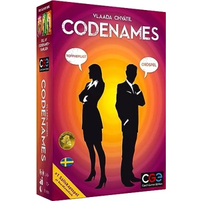 Bild av Codenames Brädspel Partyspel Kodord Hemliga Agenter För Vuxna och Familjen Svenska Ålder 10+ 2 8 Spelare Speltid 15 Minuter