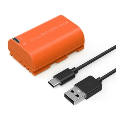 Bild av SMALLRIG LP E6NH Batteri 2400mAh USB C för Canon R5, R6, R7, R6 Mark II, R, R5 C, 5D II/III/IV, 6D, 6D 7D, 7D 60Da, 70D, 80D, 90D, Orange 4968