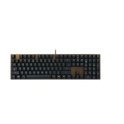 Bild av CHERRY KC 200 MX, mekaniskt tangentbord för kontor, US internationell layout (QWERTY), elegant design med anodiserad metallplatta, sladdanslutet, MX2A SILENT RED brytare, Svart/Brons