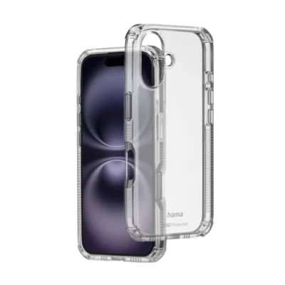 Bild av Hama mobiltelefonfodral &quot;Extreme Protect&quot; för Apple iPhone 16 Plus (stötdämpare D3O licenserad, stötsäkert, fallsäkert och okrossbart, transparent fodral utan gulning, induktiv