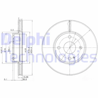 Bild av Bromsskiva DELPHI BG3393