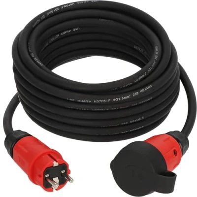 Bild av Brennenstuhl Professional förlängningssladd VN 1100 (10m kabel H07RN F 3G1,5 i svart, byggplatsanvändning och permanent utomhusanvändning IP44, Made in Germany)