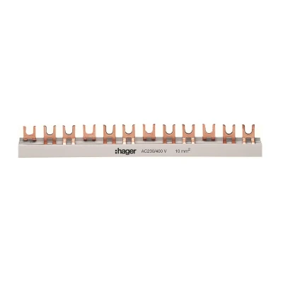 Bild av Hager KDN363B Fasskena 3 pol, 10 kV, gaffel 57 moduler/1 m