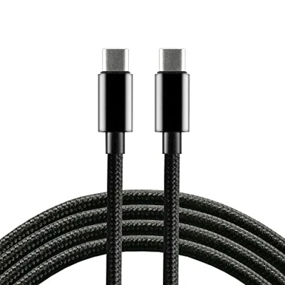 Bild av everActive USB C PD kabel, nylonkabel, med 60 W snabbladdningsstöd, Power Delivery 3 A, 100 cm lång, modell: CBB 1PD3, svart, 1 m