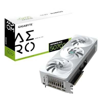 Bild av Gigabyte GeForce RTX 5070 Ti AERO OC 16G grafikkort 16GB GDDR7, 256bit, PCI E 5.0, 2588 MHz kärnklocka, 3 x DP 2.1a, 1 HDMI 2.1b, NVIDIA DLSS 4, GV N507TAERO 16GD