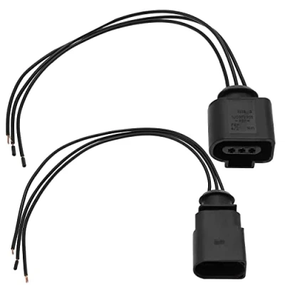 Bild av VGOL 2 st 3 stifts oljenivå sensoranslutning uttag ledningssele (hane och hona) kompatibel med Audi 1J0973703 8K0973703 3D0973703 reservdelar till bil