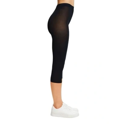 Bild av ESPRIT Caprileggings i bomull, ogenomskinlig hög denier, svart, vit, grå, marinblå, tjock, kort längd, enkel, idealisk för sommar eller vinter, 1 par, Blå (marin 6120), XL