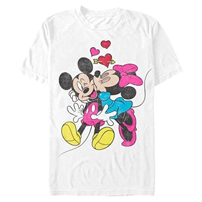 Bild av Henry Tiger Mickey Mouse Minnie LOVE Unisex Tshirt med print för barn, Storlek: XL, White