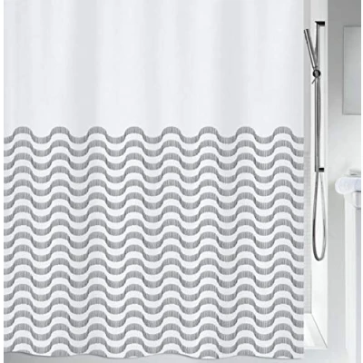 Bild av Spirella 180 x 200 cm, Black Vagues kollektion, textilduschdraperi, 100% polyester