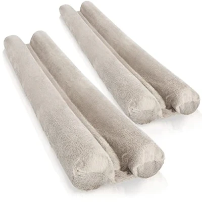 Bild av COM FOUR® 2x dragpropp för dörren mikrofiberdörrens bottentätning med dubbeltätning skydd mot drag och buller (02 stycken taupe)