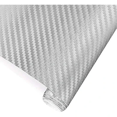 Bild av TRIXES 3D silver självhäftande bilvinyl/omslagsdekal (fri fran luftbubblor) 1520 x 300 mm texturerad lämplig för interiör/exteriör användning Reparerande omslags rulle