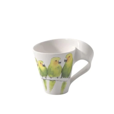 Bild av Villeroy &amp; Boch NewWave kaffemugg &quot;Buddies&quot; kaffe, 300 ml, höjd: 11 cm, premium porslin, vit/blå