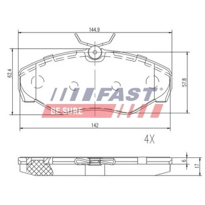 Bild av FAST FT29542 Jeu de plaquettes frein Essieu avant contact signal d&#039;usure exclu RENAULT: TRAFIC 2 Kasten, Bus,