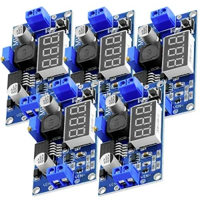 Bild av AZDelivery LM2596S LM2596 DC 3 siffrig Voltmeter Display 3.3V 24V Step down Module, med Digital Display, inklusive E bok! (Förpackning 5)