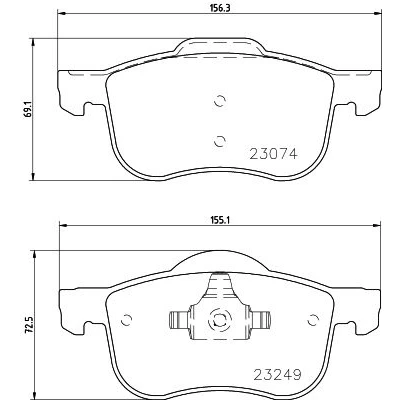Bild av HELLA 8DB 355 006 851 Jeu de plaquettes frein non préparé pour indicateur d&#039;usure VOLVO: S60 I, V70 2, XC70 I Cross Country