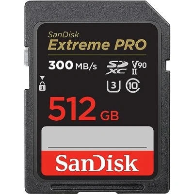 Bild av SanDisk 512GB Extreme PRO SDXC kort upp till 300 MB/s UHS II Class 10 U3 V90