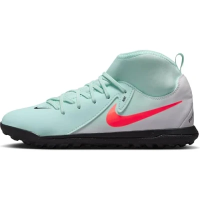 Bild av Nike Performance JR Phantom LUNA II CLUB FG/MG Unisex Fotbollsskor fasta dobbar för barn, Storlek: 35, Mint/atomic red/off noir