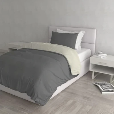 Bild av Italian Bed Linen Parure Täcka Natural Färg, Rök/grädde, En Square och Halv