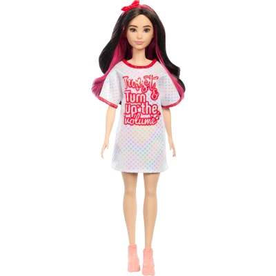 Bild av Barbie Fashionista Docka med Svart Hår &amp; Twist &#039;N Turn Klänning