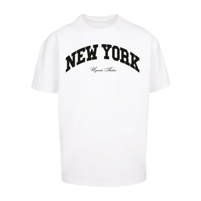 Bild av Upscale by Mister Tee NEW YORK College Tshirt med print, Storlek: Large, White