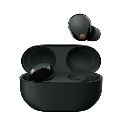 Bild av Sony WF 1000XM5 trådlösa brusreducerande hörlurar, Bluetooth, in ear mikrofon, upp till 24 timmars batteritid, snabbladdning, IPX4, iOS och Android kompatibel svart, liten